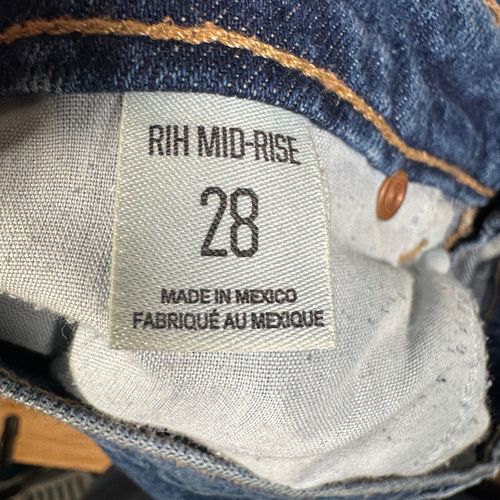 BDG Urban Outfitters RIH Mid-Rise Baggy Wide Leg‎ Jeans Blue Denim 28 Distressed - Picture 5 of 13
